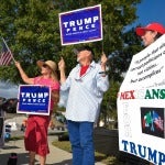 Votantes a favor de Donald Trump en una localidad de Florida