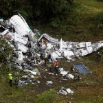 Fotografía del lugar del accidente aéreo en Colombia