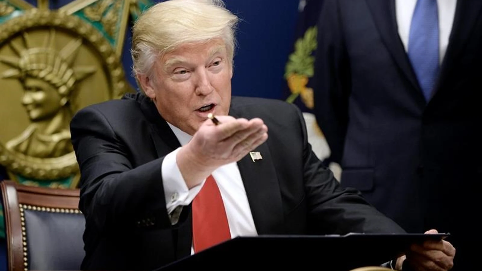 El presidente de EEUU, Donald Trump, en el Pentágono en Arlington, Virginia.