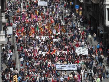 Manifestación en Barcelona por el Día del Trabajo
