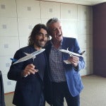 avier Hidalgo y Michael O'Leary durante el anuncio de acuerdo entre Air Europa y Ryanair