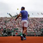 Rafa Nadal, durante un partido de Roland Garros