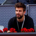 Gerard Piqué, presenciando el Mutua Madrid Open de tenis