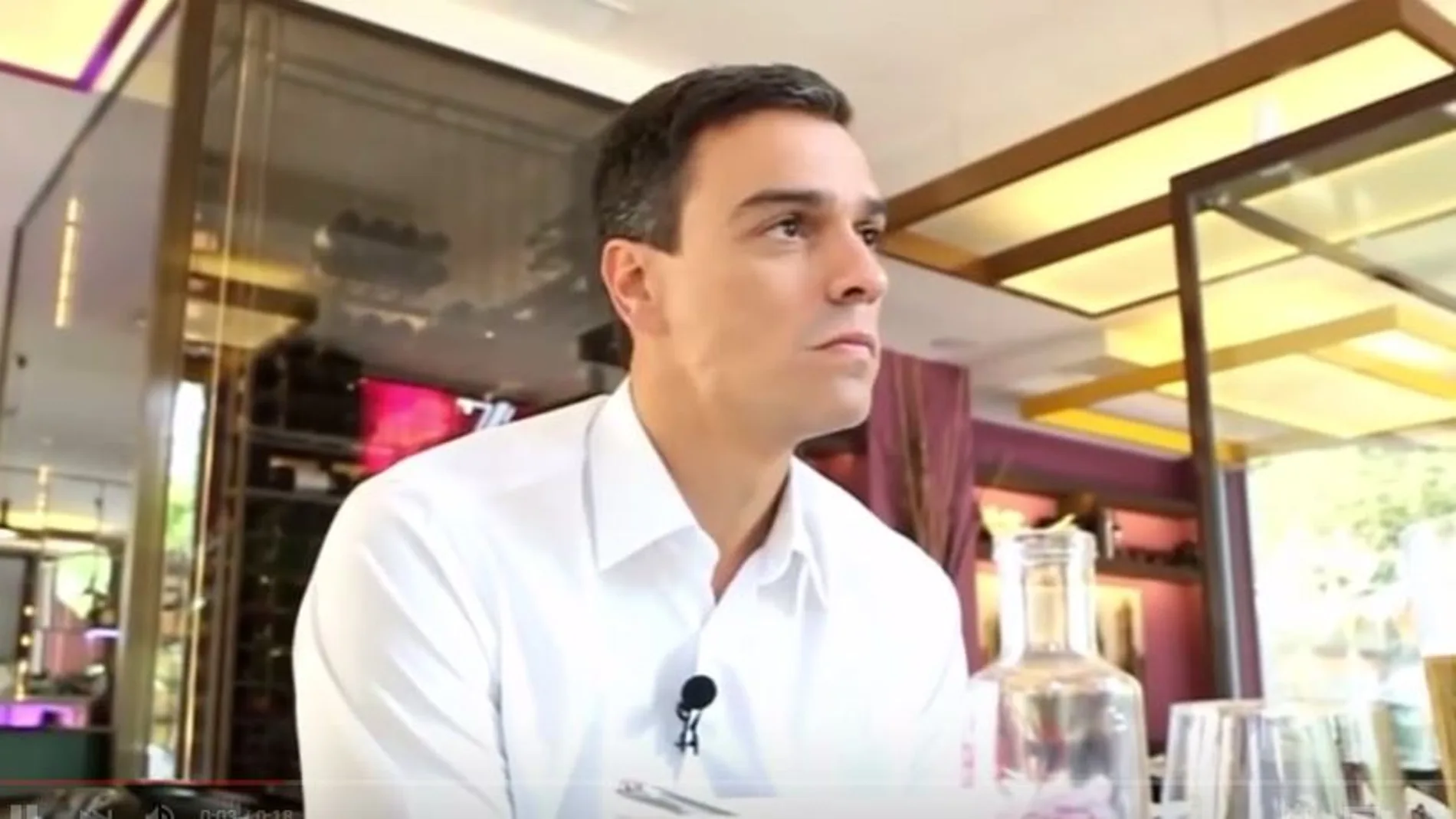 Momento de la entrevista que realizó Pedro Sánchez en 2014