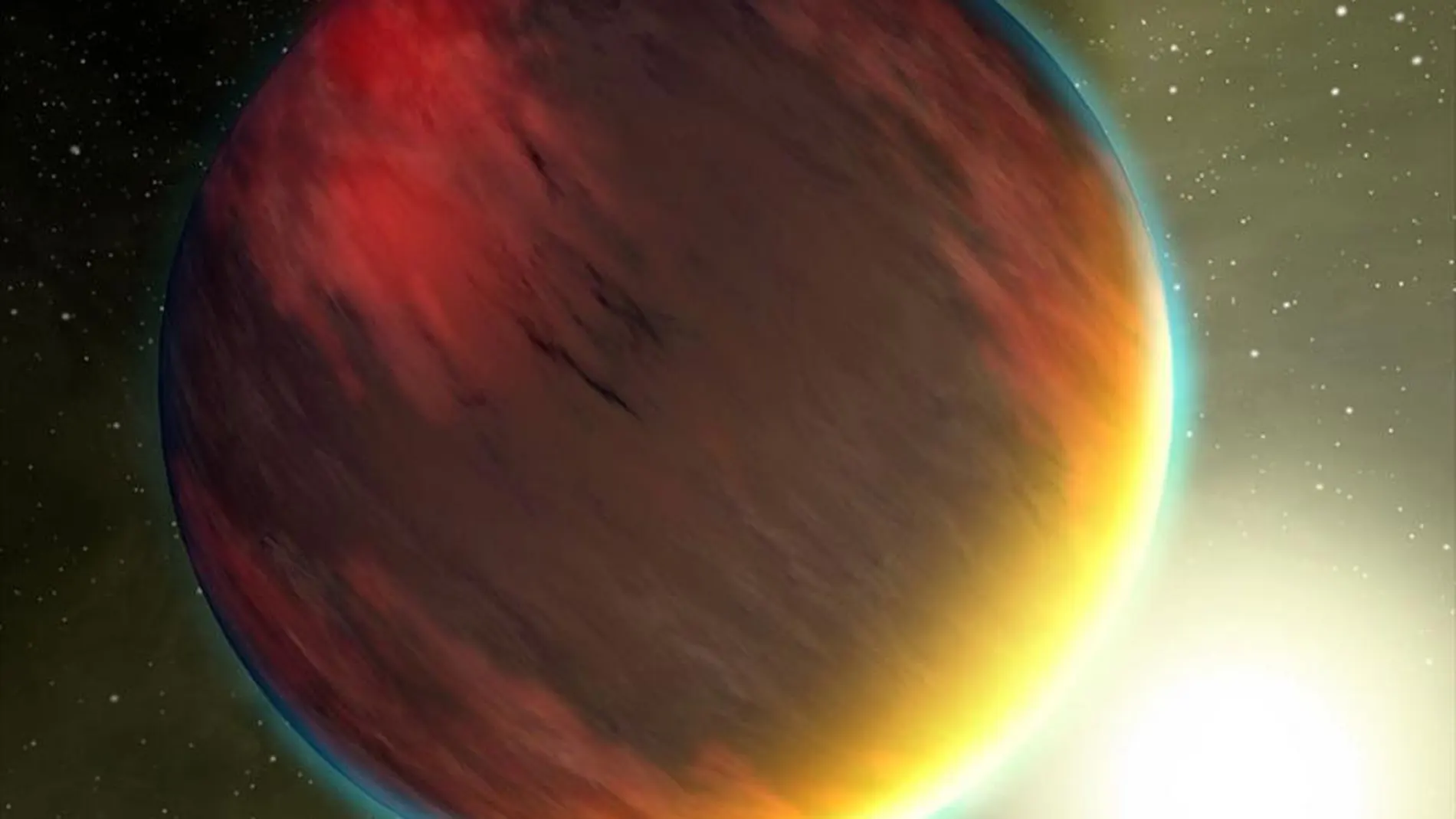 Impresión artística de un planeta de tipo júpiter caliente