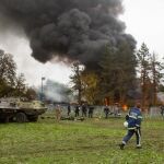 Campo de refugiados en Brezice, Eslovenia.