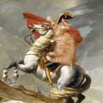 Napoleón Bonaparte cruzando los Alpes.