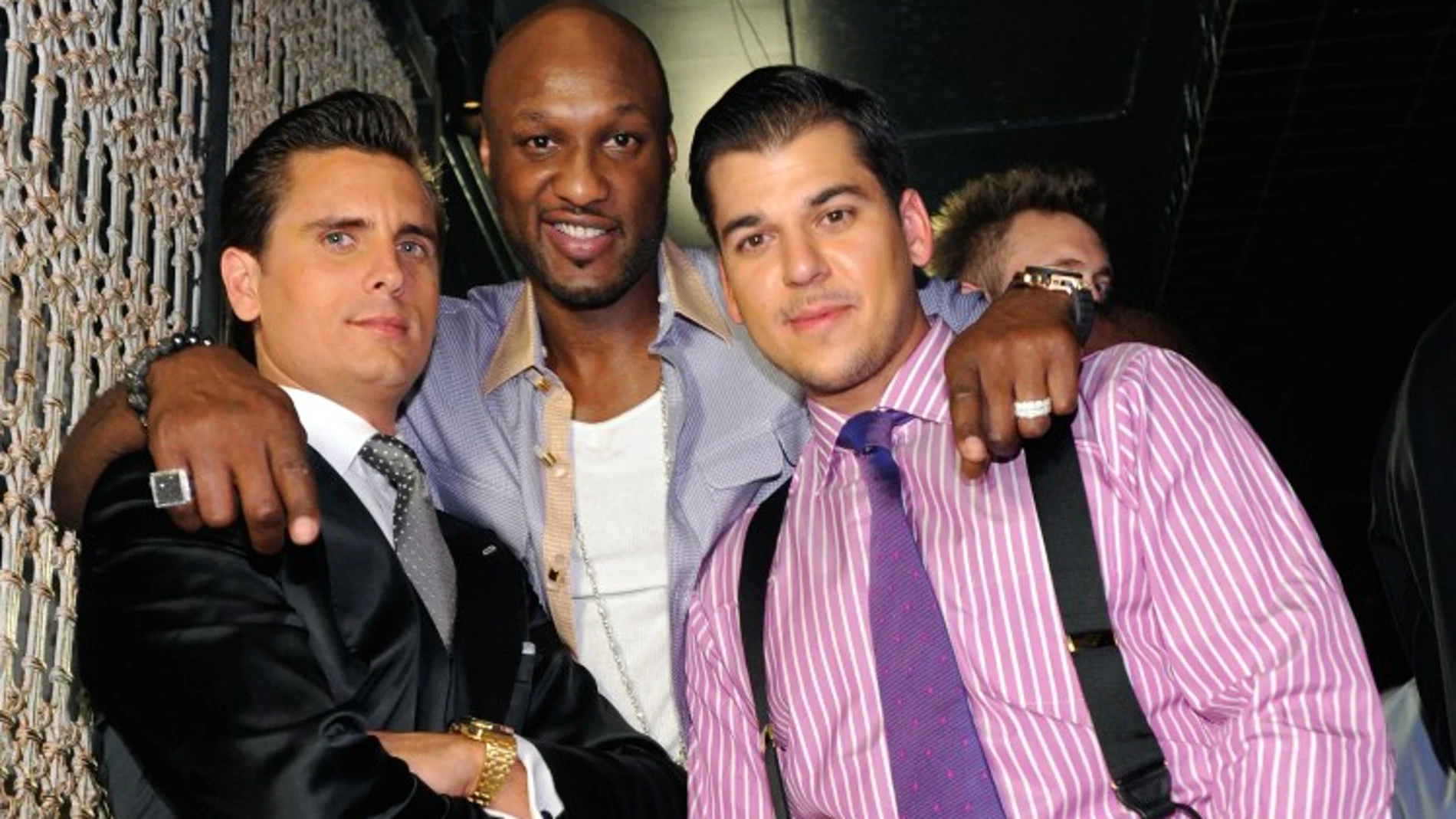 De izq. a dcha., Scott Disick, Lamar Odom y Rob Kardashian, en una imagen de 2011.