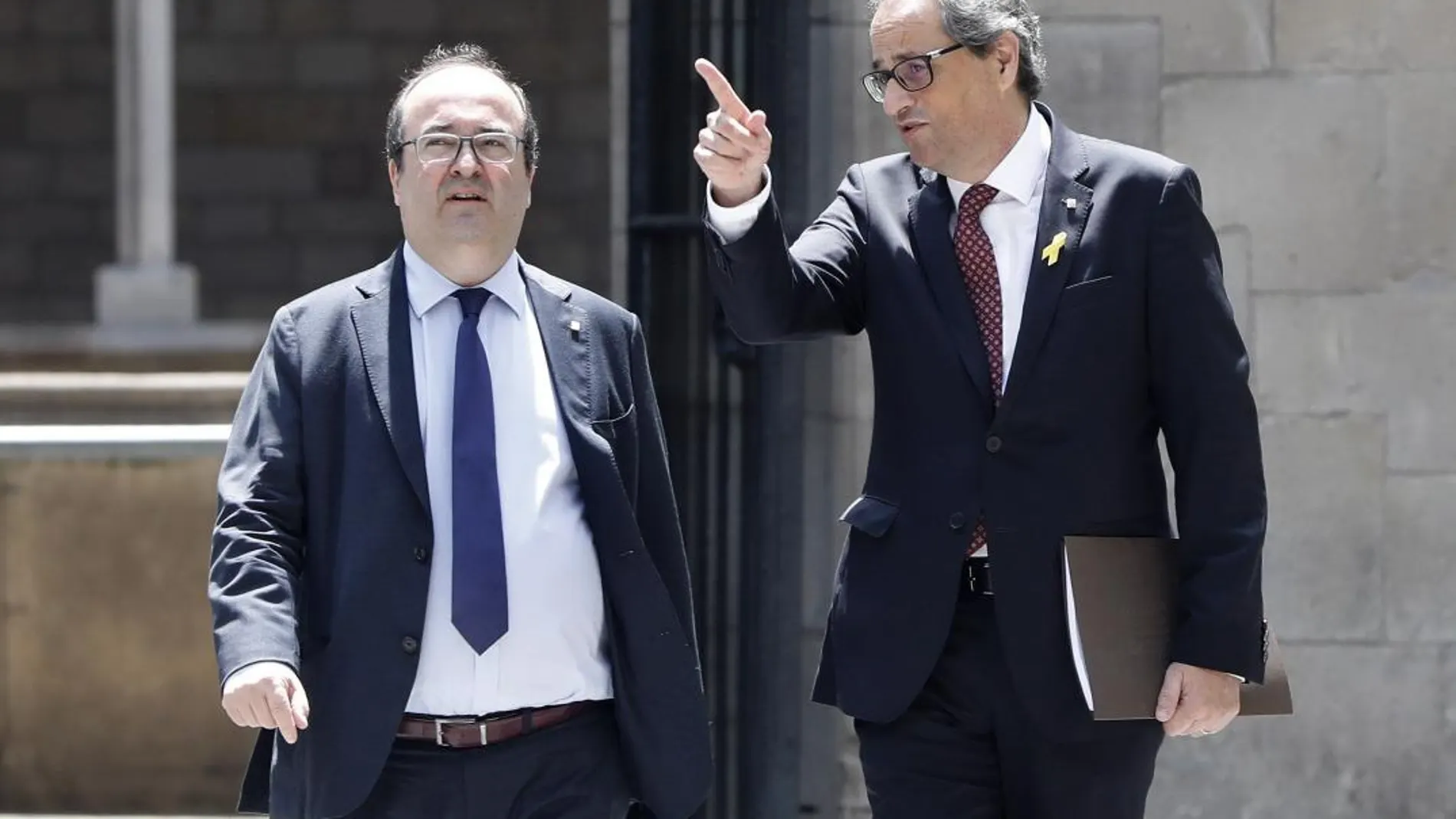 El presidente de la Generalitat, Quim Torra, ha iniciado hoy su ronda de contactos con líderes parlamentarios con una reunión con el primer secretario del PSC, Miquel Iceta