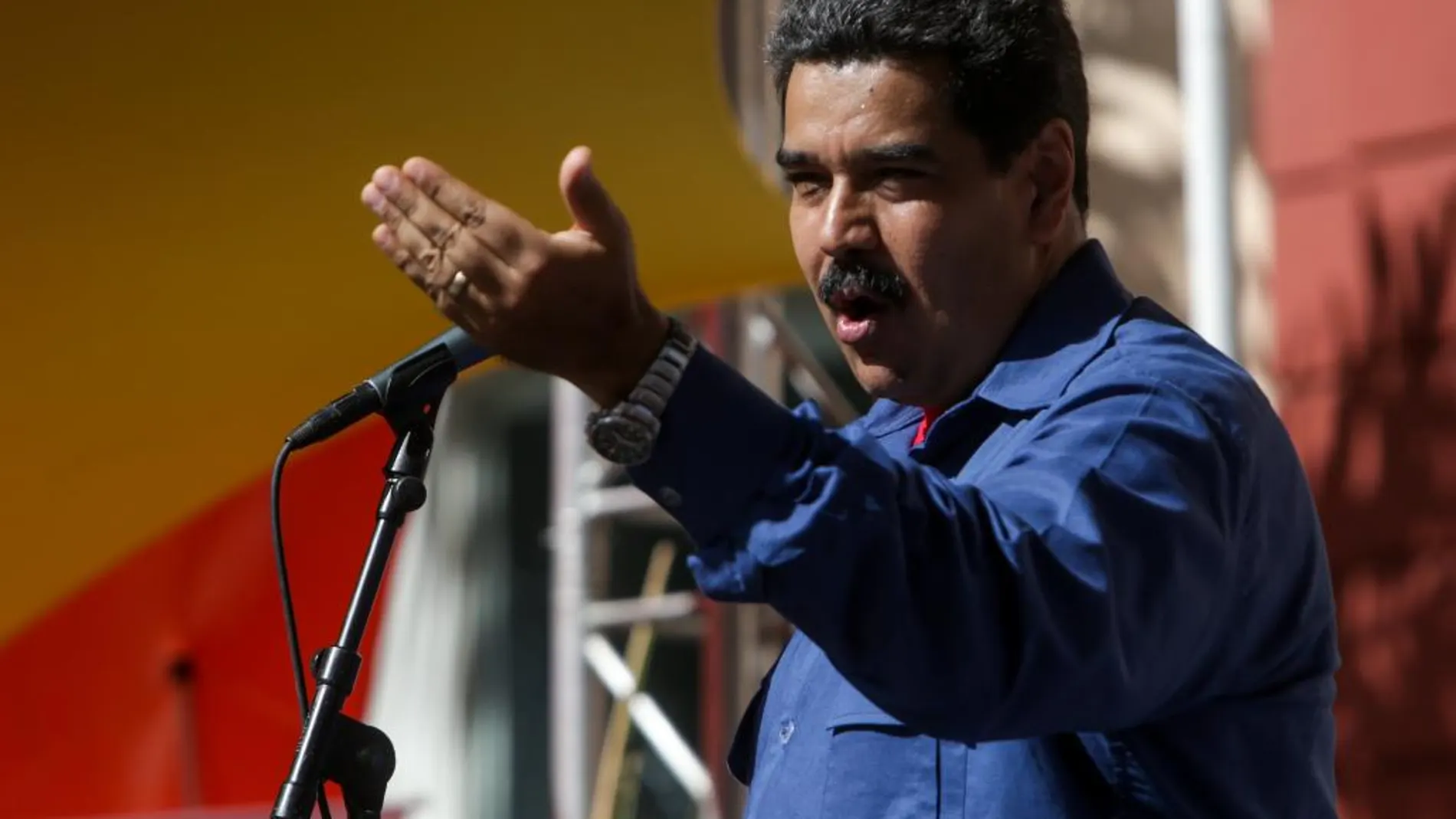 El presidente venezolano, Nicolás Maduro, en una manifestación ayer, 9 de junio, en el Palacio de Miraflores.