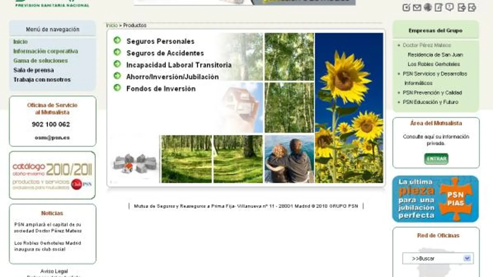 Aspecto de la nueva página web de PSN