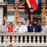 Ribó, acompañado de los concejal de Compromís en el Ayuntamiento, hizo ayer balance de su primer año de Gobierno