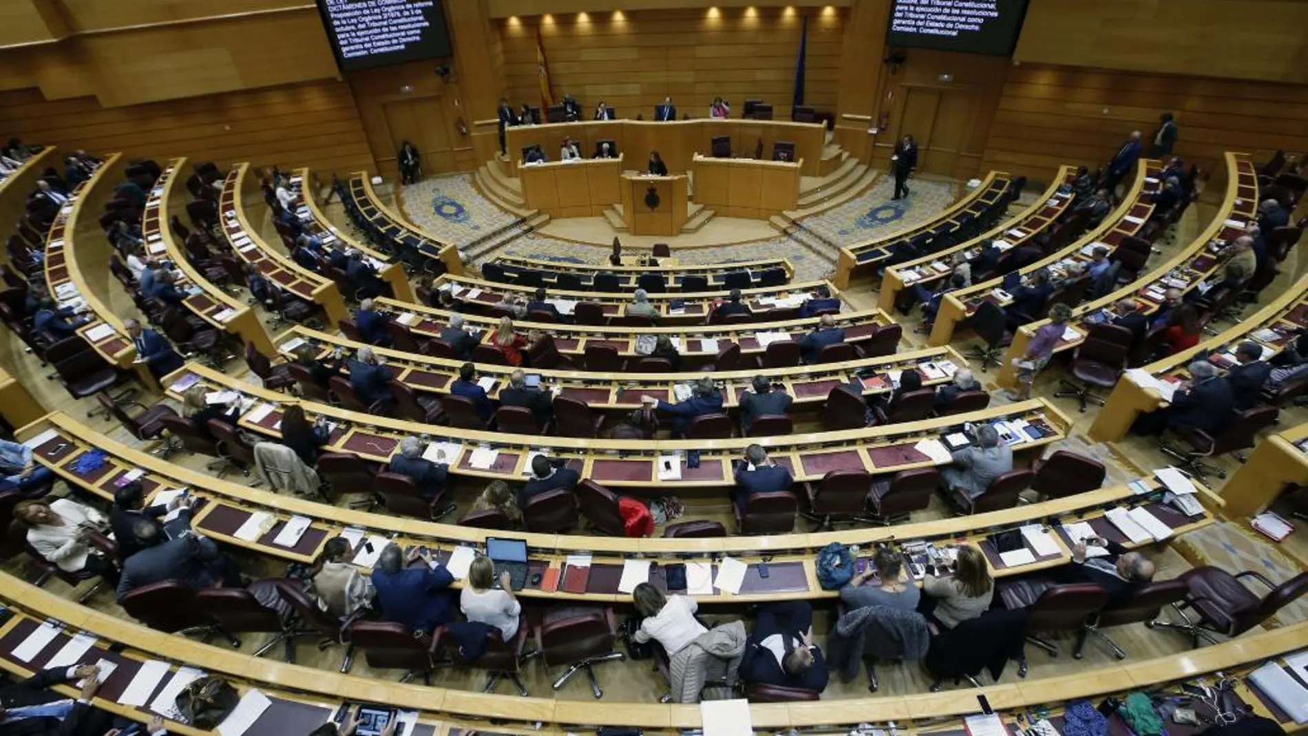 Vista general del pleno del Senado durante el debate del proyecto de ley orgánica de reforma del Tribunal Constitucional