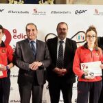 Fernando Rey, Carlos Aganzo y César Rico, con los premiados