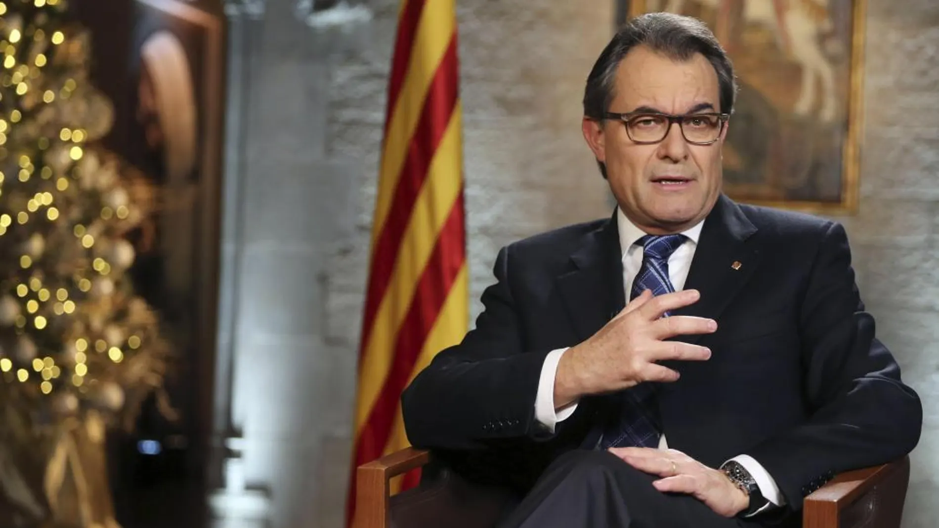 Artur Mas, durante su tradicional discurso de Fin de Año.