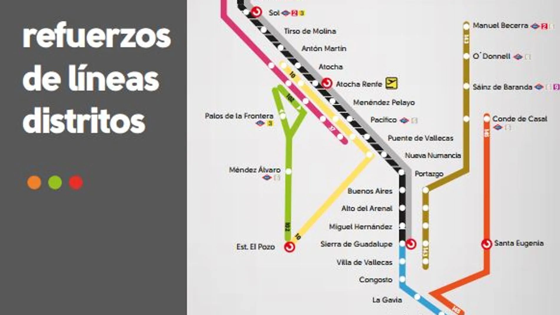 Así será el cierre de la Línea 1 de Metro y los autobuses que sustituirán al suburbano