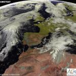 Imagen tomada por el satélite Meteosat con la previsión del sábado