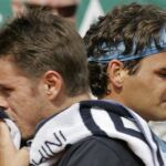 El tenista suizo Roger Federer y su compatriota Stanislas Wawrinka