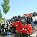 Susto tras chocar un camión cargado de queroseno