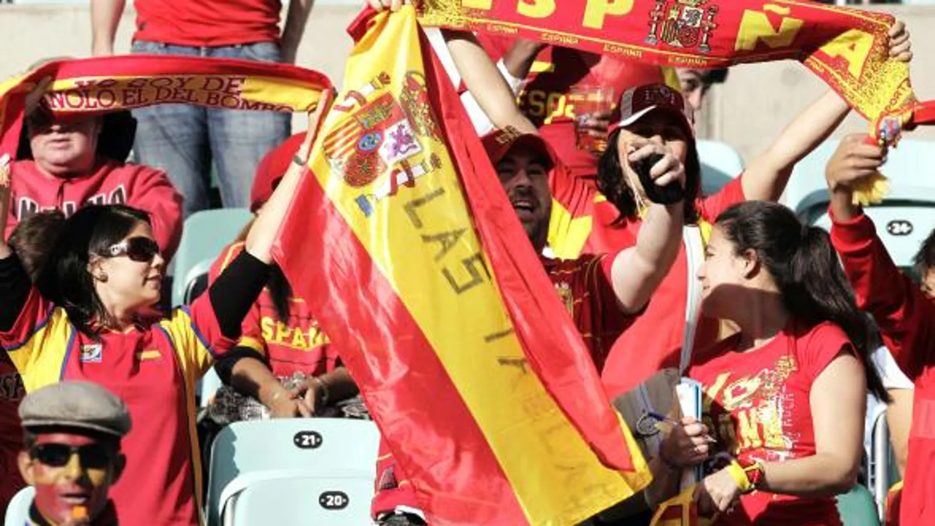 La afición española anima a la selección