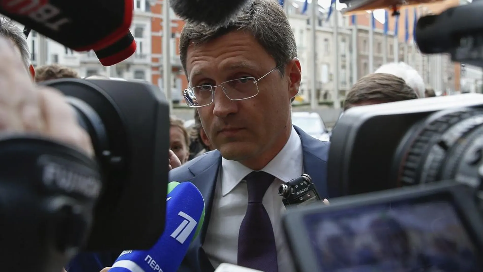 El ministro de Energía ruso, Alexander Novak, a su llegada a la sede de la Comisión Europea en Bruselas, Bélgica