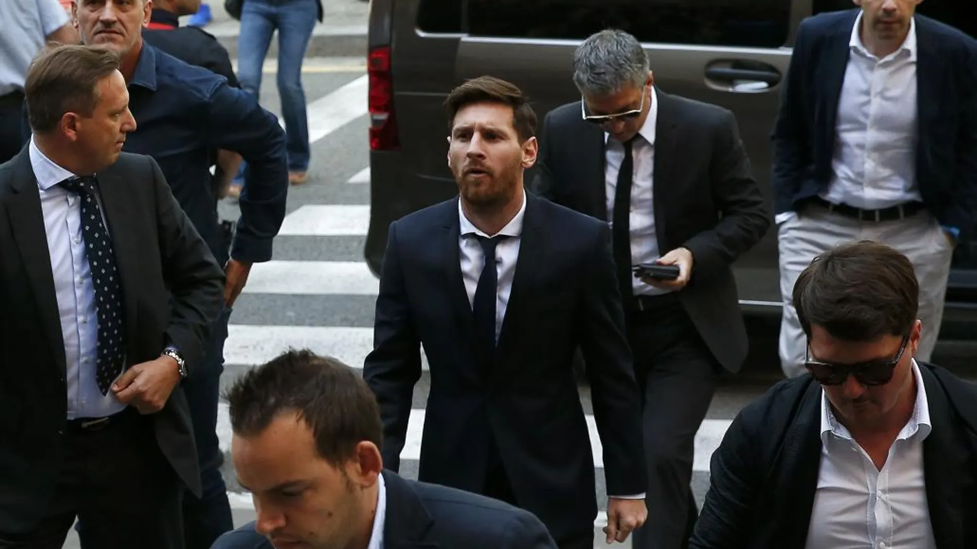 Lionel Messi a su llegada a la Audiencia de Barcelona