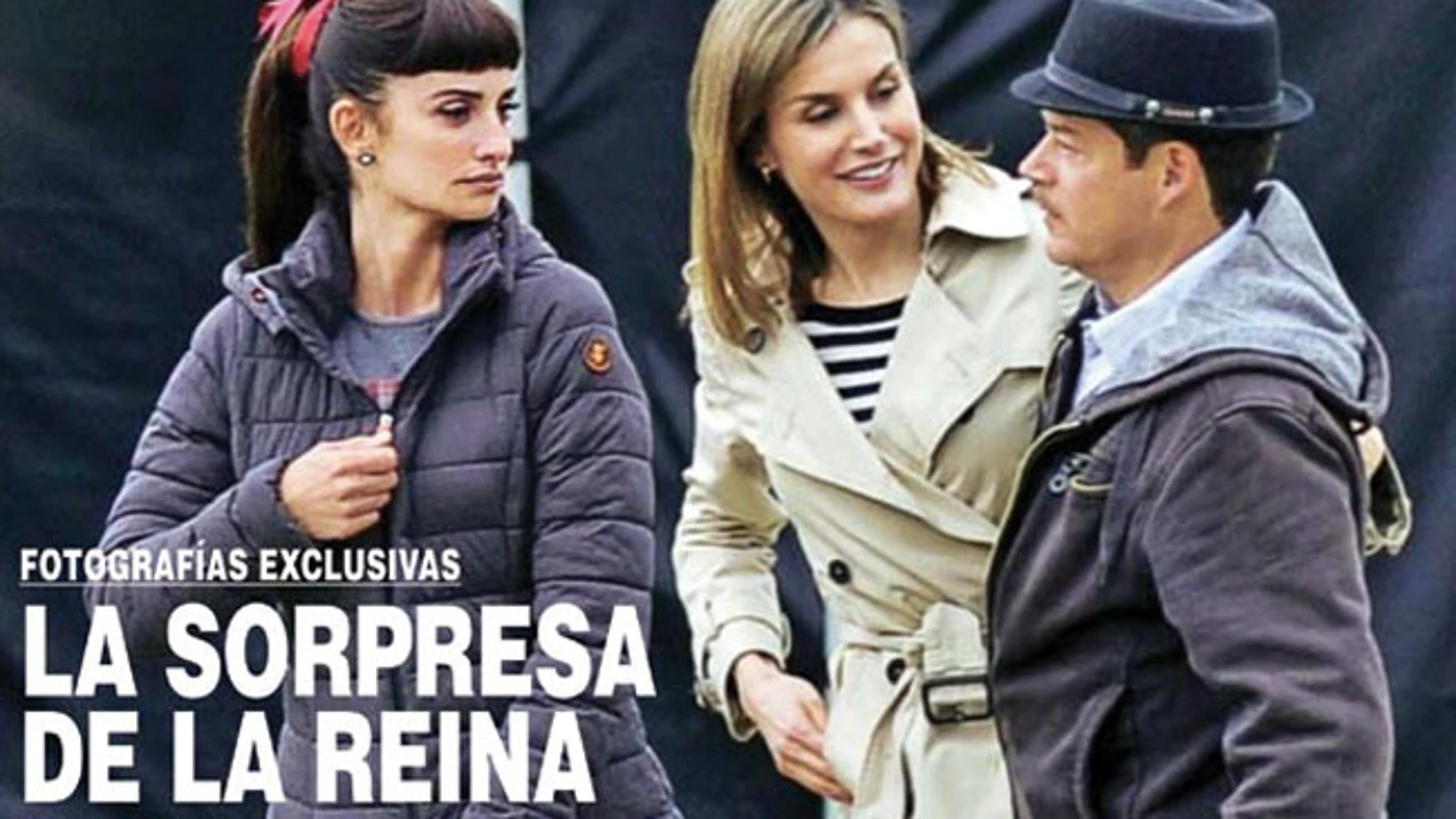 La reina Letizia visita a Penélope Cruz en el rodaje de 'La Reina de España'