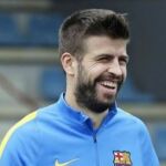 Piqué, durante el entrenamiento