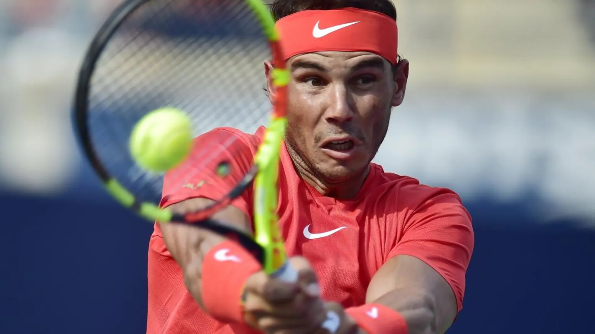 Rafael Nadal durante el partido contra Tsitsipas