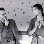 Jacques Rivette con Jane Birkin durante el rodaje de «El amor por tierra» (1984)