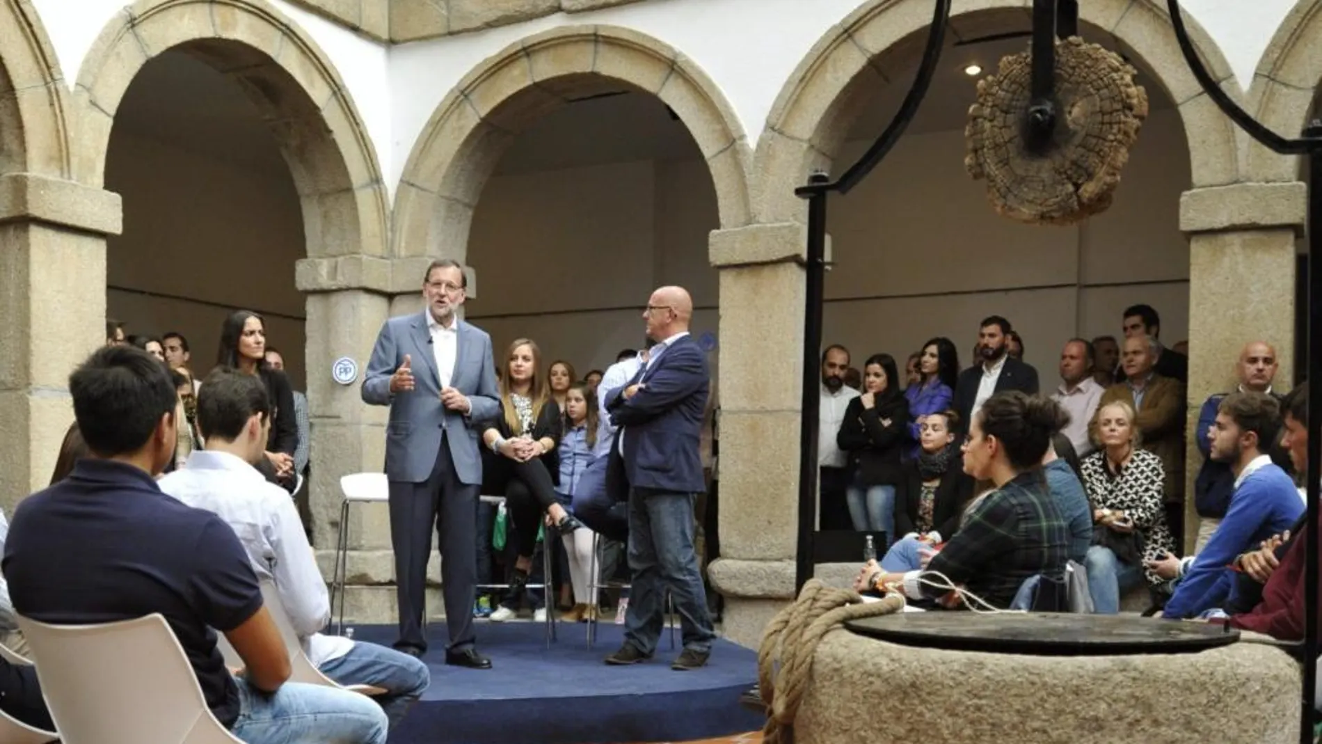 Mariano Rajoy durante su intervención en un acto con jóvenes organizado por el PP Mora