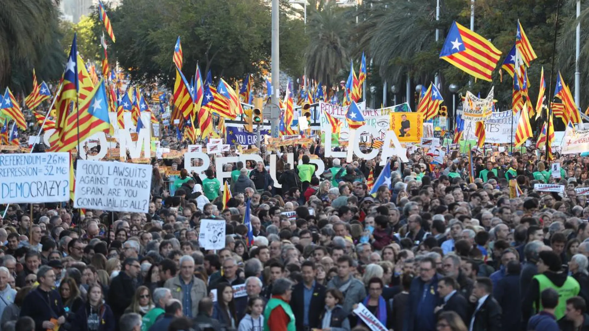 Manifestación independentista en Barcelona