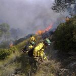 El incendio declarado el pasado domingo en el término municipal de Quesada (Jaén), a unos 25 kilómetros del Parque Natural de Cazorla.