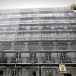 Aspecto de la fachada tras la eliminación de las pinturas después de ocho años