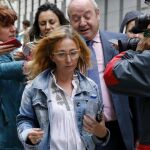 Maica Jiménez López, secretaria del presunto cabecilla de la trama Gürtel, Francisco Correa, a su salida de la Audiencia Nacional