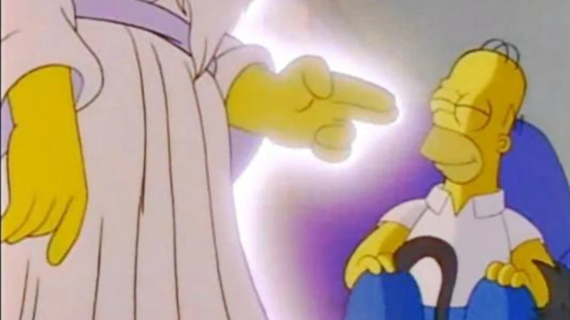 Homer, que acaba de discutir con Dios, recibe su bendición