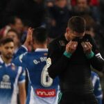 Sergio Ramos lamenta el tanto recibido por el Madrid ante el Espanyol