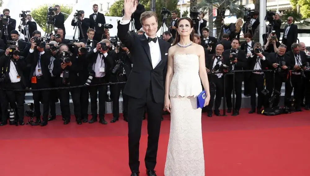 El actor británico Colin Firth y su esposa, Livia Giuggioli