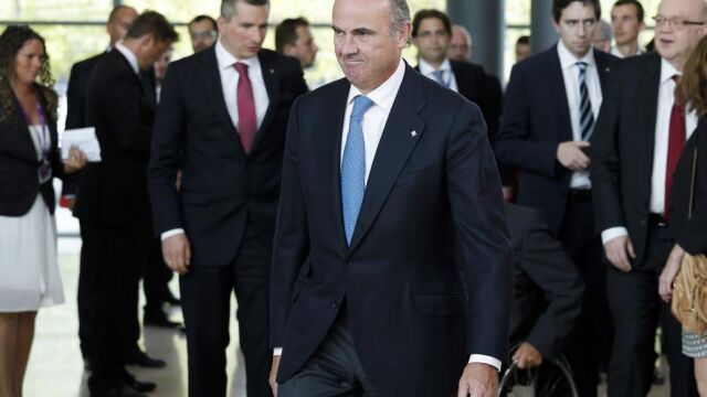 Luis de Guindos el pasado 12 de septiembre en la reunion de ministros de Economía en Luxemburgo