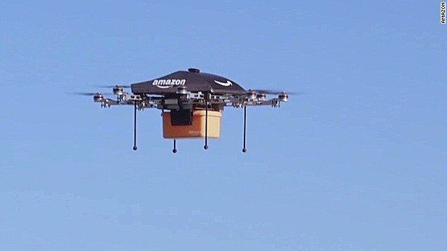 Ejemplo de dron comercial de Amazon