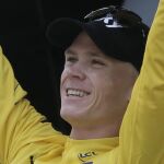 Chris Froome celebra su triunfo en el Tour.