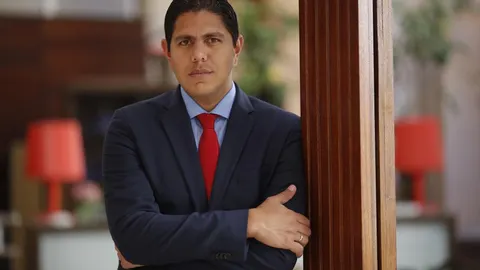 El diputado venezolano Lester Toledo, antes de la entrevista, en Madrid
