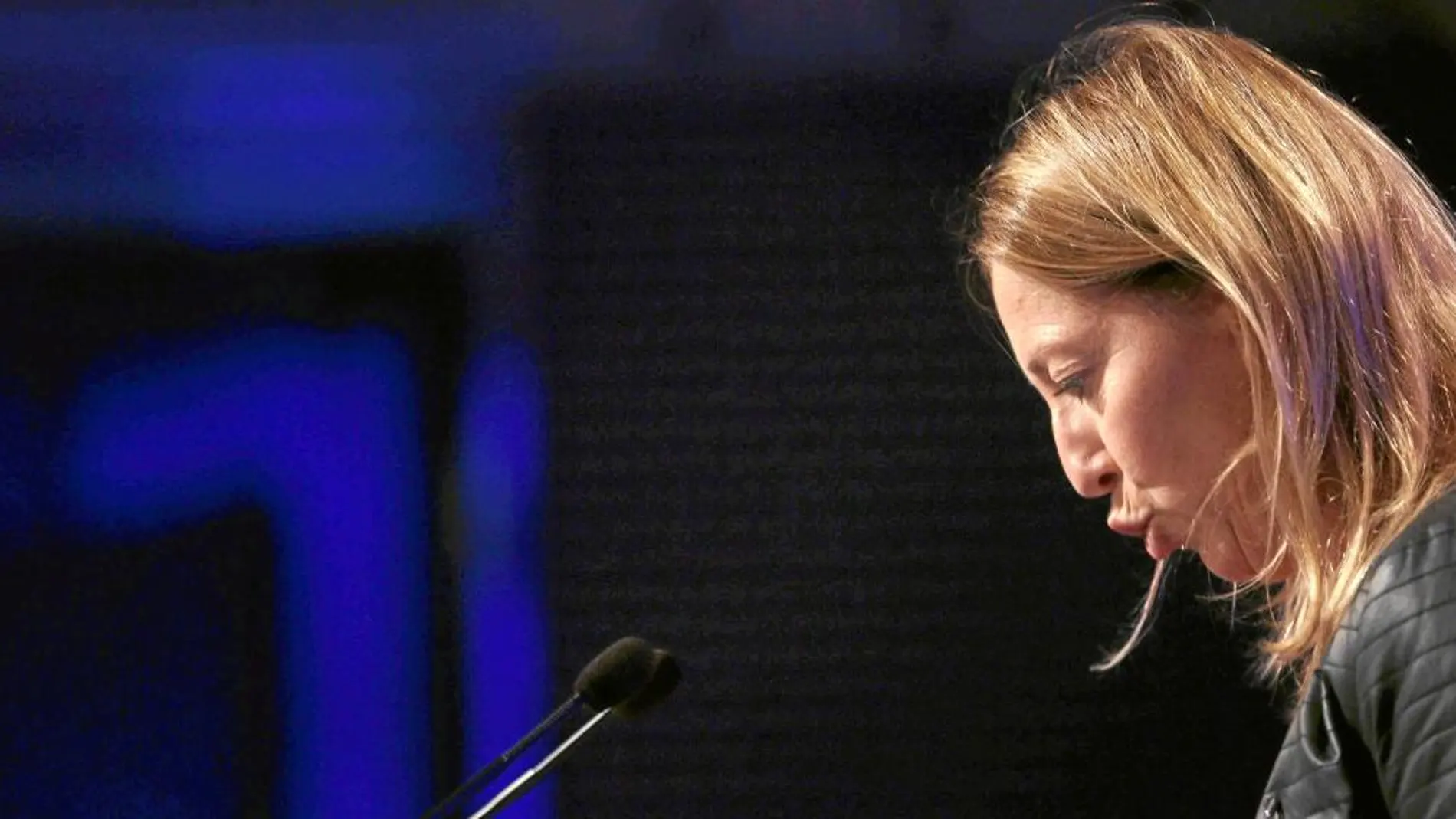 La portavoz de la Generalitat, Neus Munté, ayer, durante la rueda de prensa que ofreció al término de la reunión del gobierno catalán