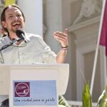 El secretario general de Podemos, Pablo Iglesias