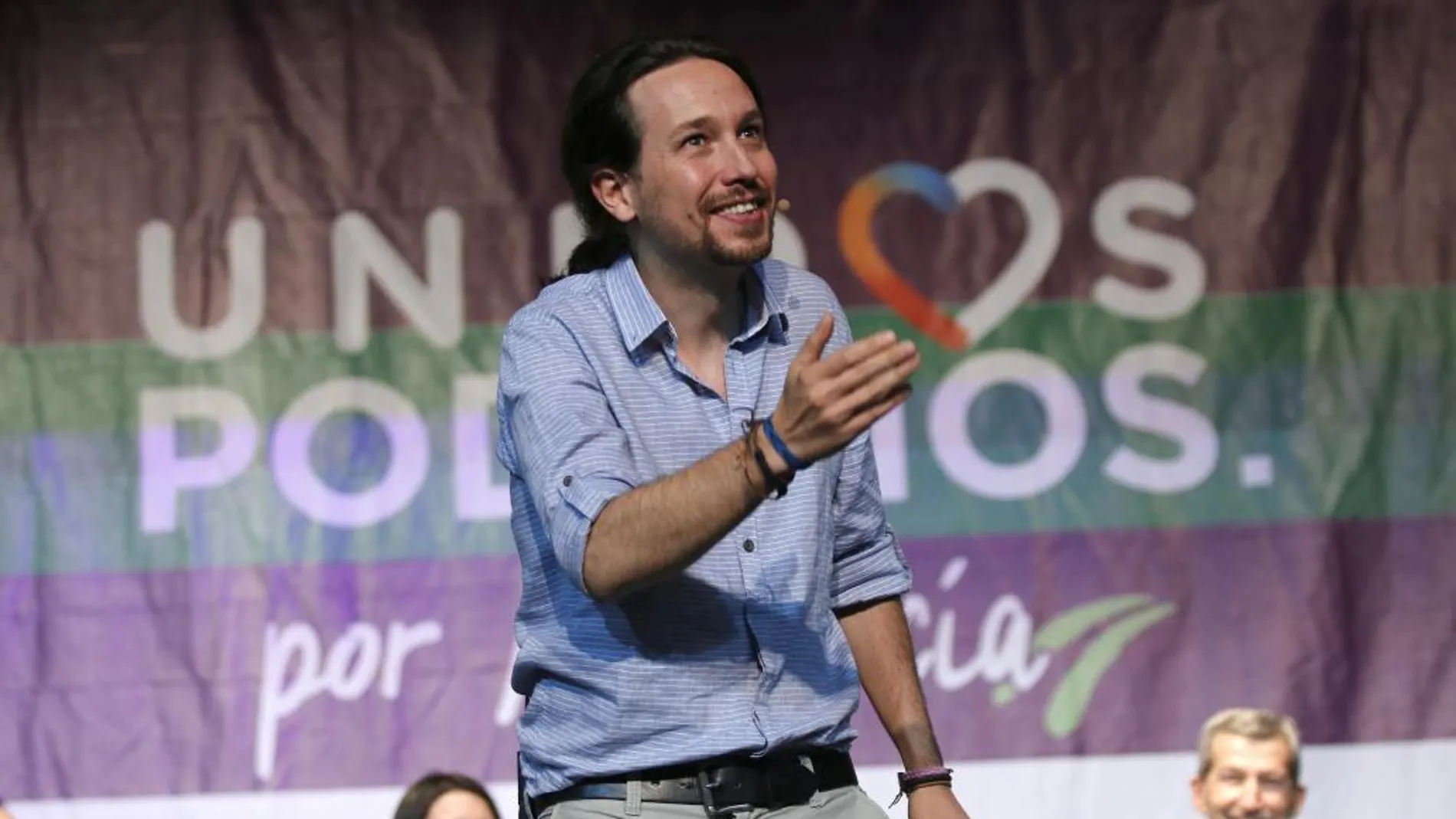 El candidato a la presidencia del Gobierno de Unidos Podemos, Pablo Iglesias, ayer en Almería.