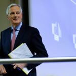 El negociador jefe de la Unión Europea (UE) para el "brexit", Michel Barnier, ofrece una rueda de prensa en Bruselas (Bélgica)