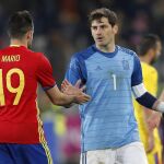 Iker Casillas, al final de partido contra Rumanía