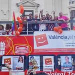 Los miembros de Compromís, el pasado sábado durante la cabalgata del Día del Orgullo Gay