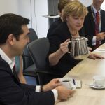 Alexis Tsipras y Angela Merkel durante la cumbre de esta semana en Bruselas.