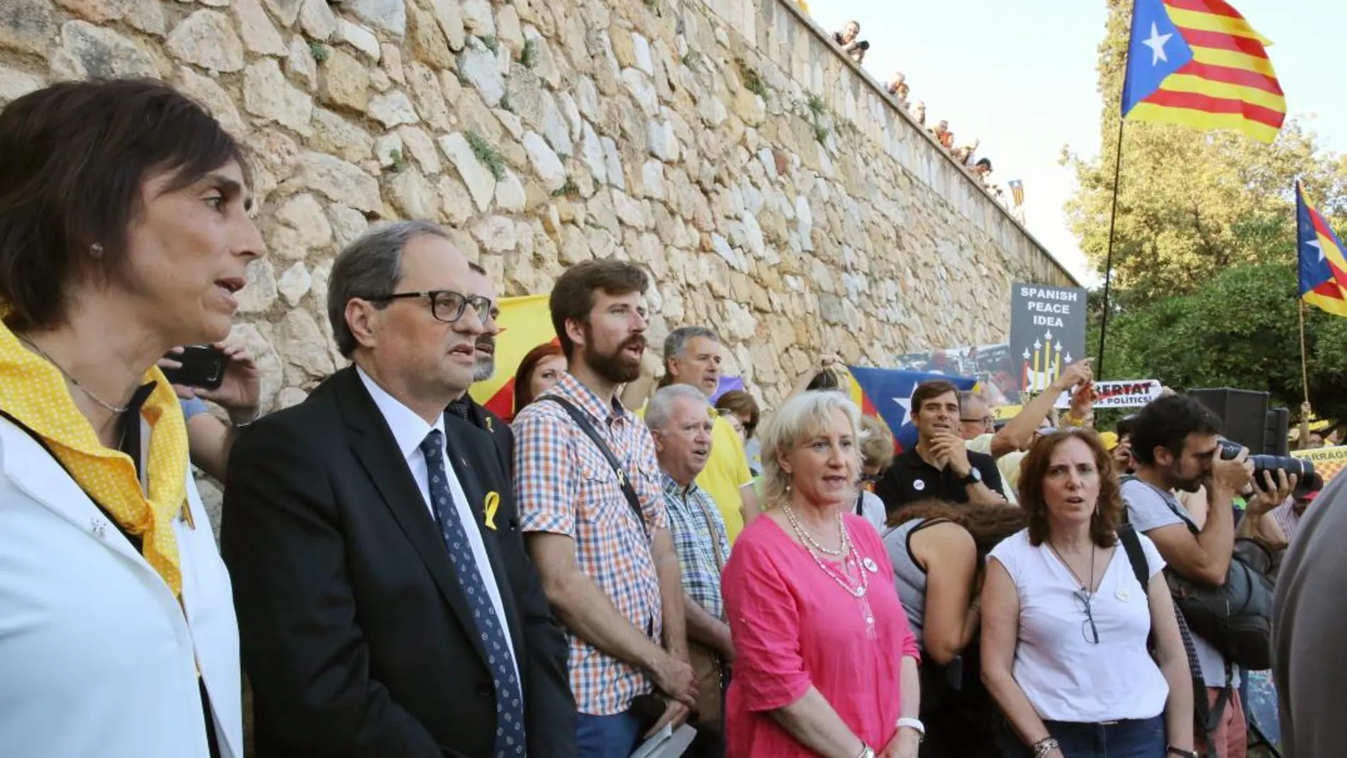 Quim Torra durante la concentración contra la presencia del Rey Felipe VI en Cataluña/Foto: Efe